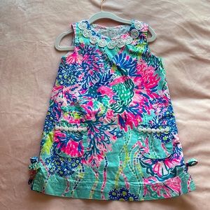 Lilly Pulitzer shift dress toddler girls size 3 spring break tropical